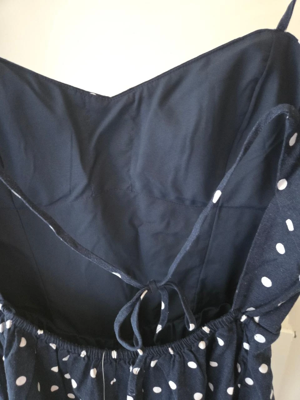 Robecourte Hollister bleu marine à pois blancs • Mélange lin • Taille M – photo 6